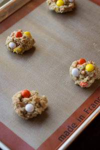 White Chocolate M+M and butterscotch chip cookies silpat II