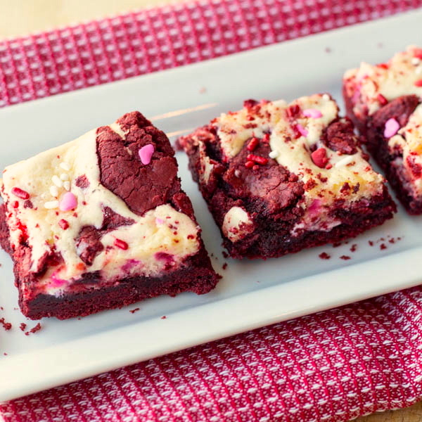 Red Velvet Gooey Cheesecake Bars |Two in the Kitchen c