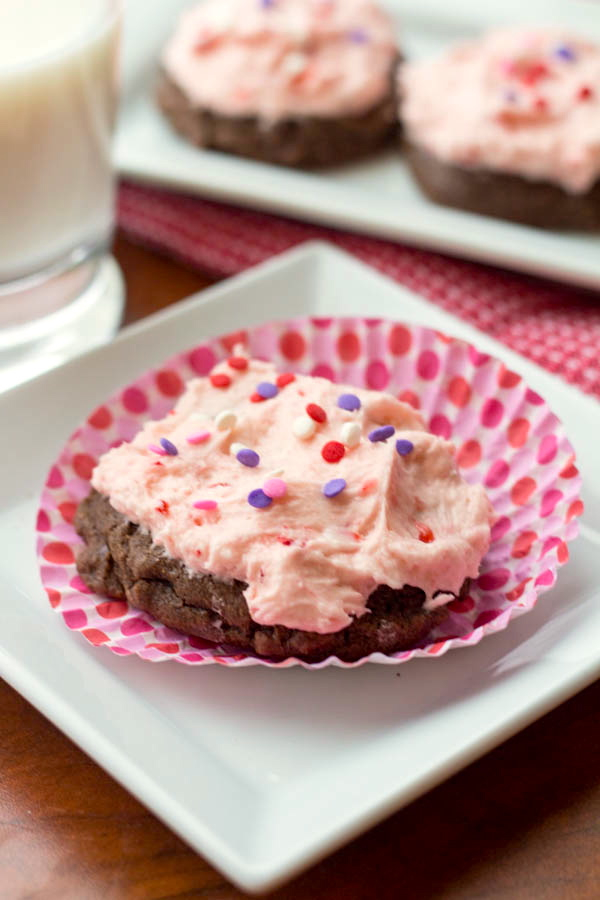 Strawberry Butter Cream Frosted Chocolate Cookies viii