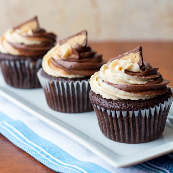 Chocolate and Peanut Butter Swirled Cupcakes | Two in the Kitchen c