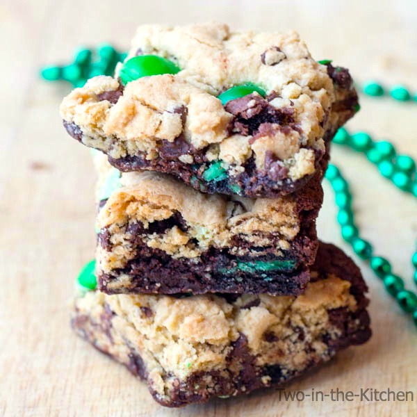 St. Patrick's Day Mint Brookies Two in the Kitchen cr