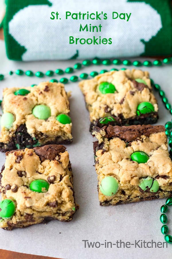 St. Patrick's Day Mint Brookies  Two in the Kitchen v