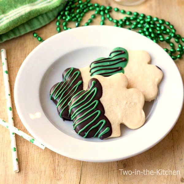 Shamrock Shortbread Cut-Out Cookies Two in the Kitchen civ