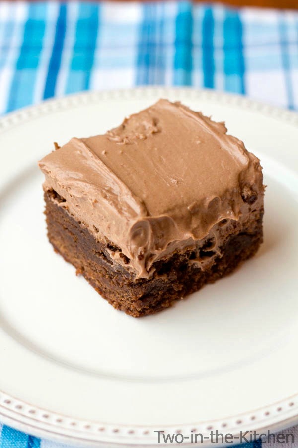 Chocolate Cream Cheese Frosted Thick and Chewy Brownies Two in the Kitchen vi