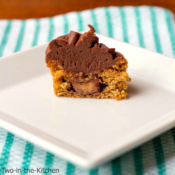 Chocolate Frosted Peanut Butter Cookie Cups  Two in the Kitchen c