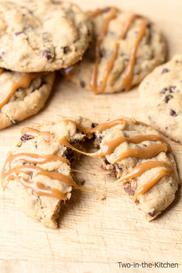 Caramel Drizzled Peanut Butter Chocolate Chip Cookies  Two in the Kitchen viii