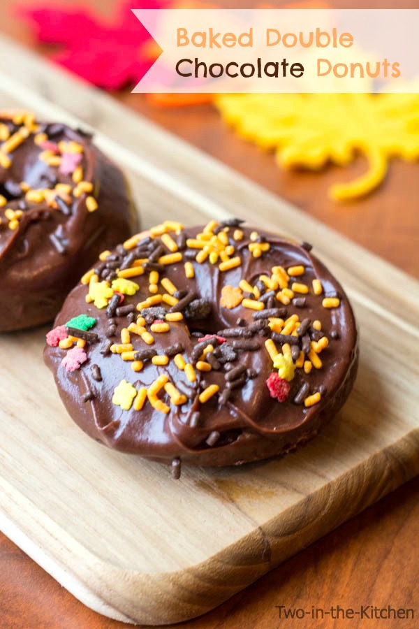 Baked Double Chocolate Donuts  Two in the Kitchen vi
