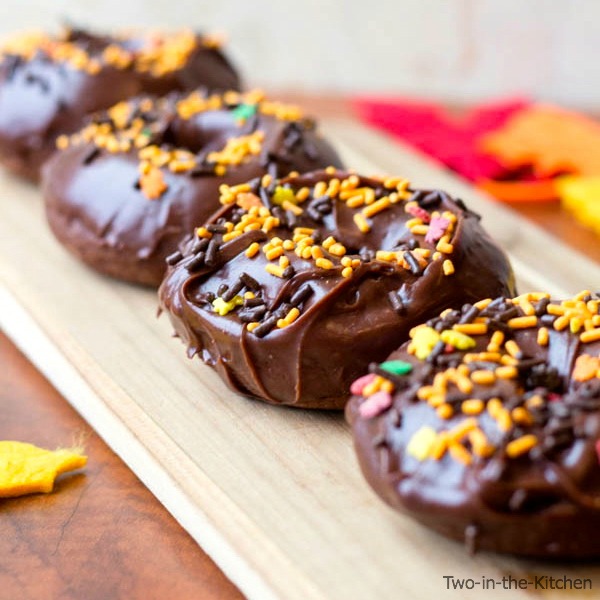 Baked Double Chocolate Donuts  Two in the Kitchen vv