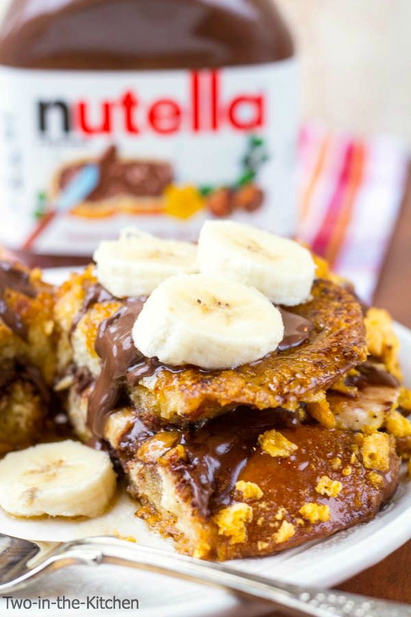 Nutella and Banana Stuffed Capn' Crunch Crusted French Toat  Two in the Kitchen vv