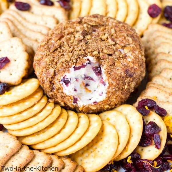 Spicy Chili and Nut Crusted Cranberry and Orange Cheeseball  Two in the Kitchen c