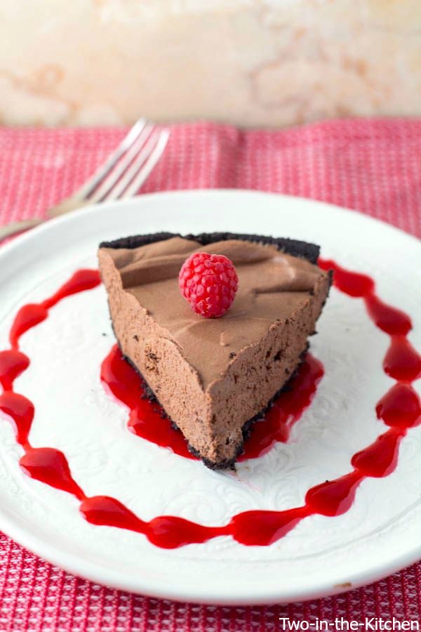 No-Bake Chocolate Silk Pie with Raspberry Sauce  Two in the Kitchen viii