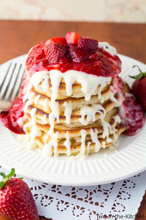 Strawberry Cheesecake Pancakes Two in the Kitchen vivv