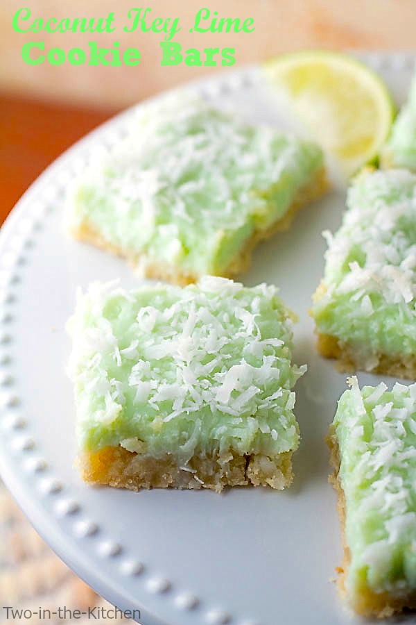 Coconut Key Lime Cookie Bars | Two in the Kitchen v