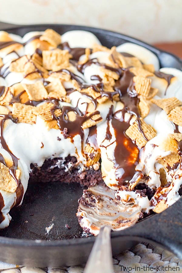 Skillet S'Mores Brownie  Two in the Kitchen viv