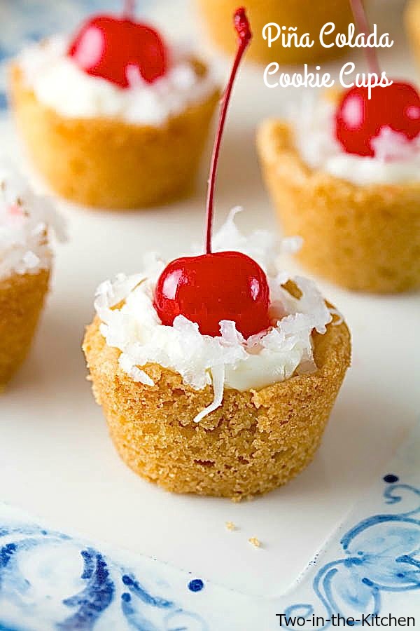 Pina Colada Cookie Cups Two in the Kitchen v