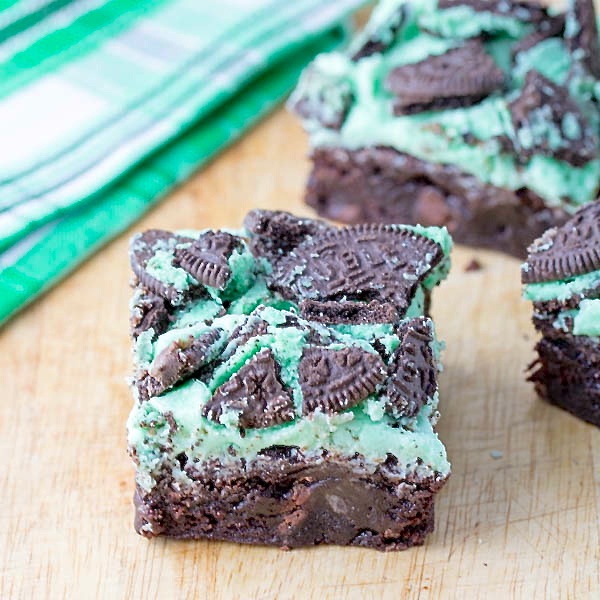 These Shamrock Mint Brownies are a cool treat for your St. Patrick's Day celebration